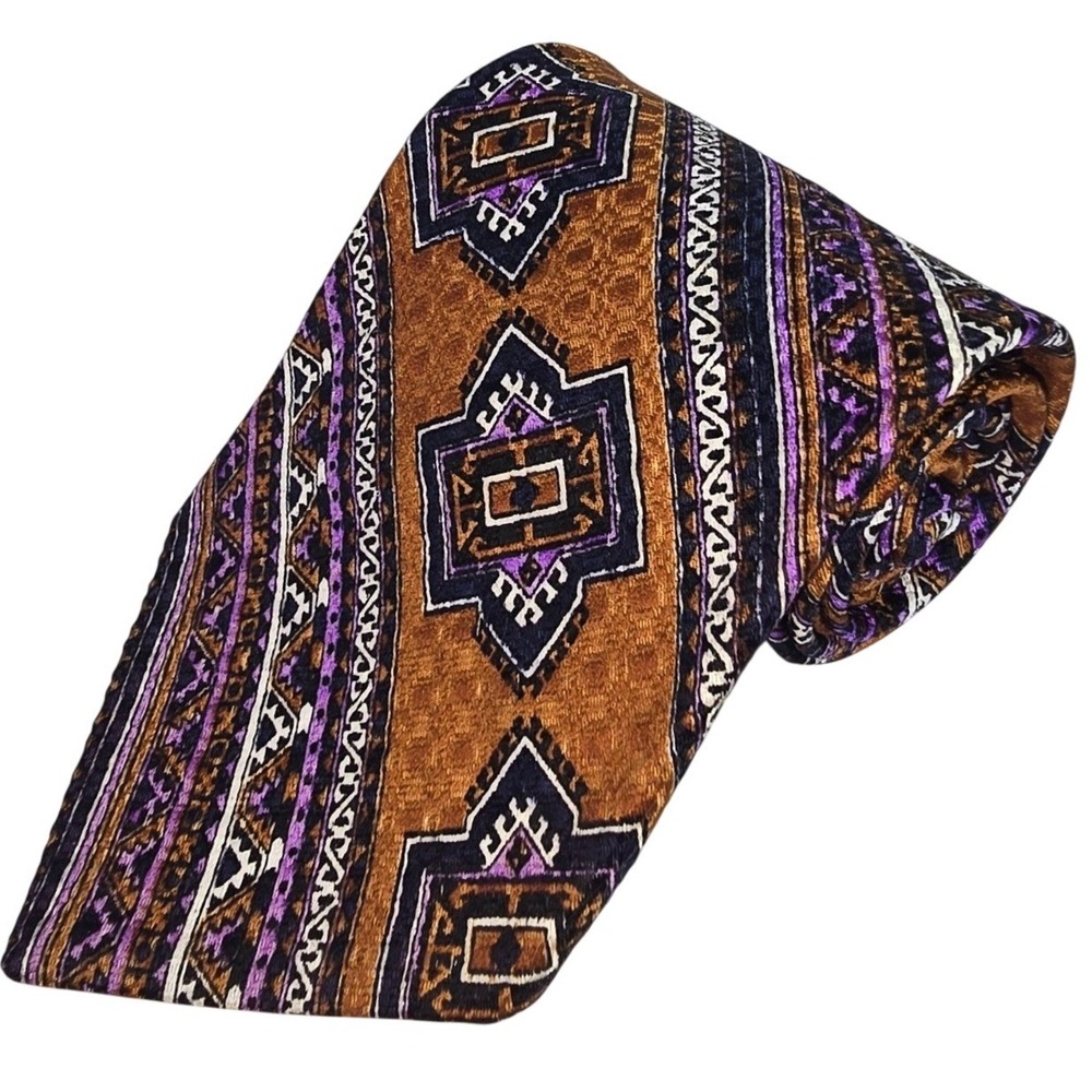 VINTAGE Chadwick by Wembley Brown & Purple Lavendar Necktie NEW!
